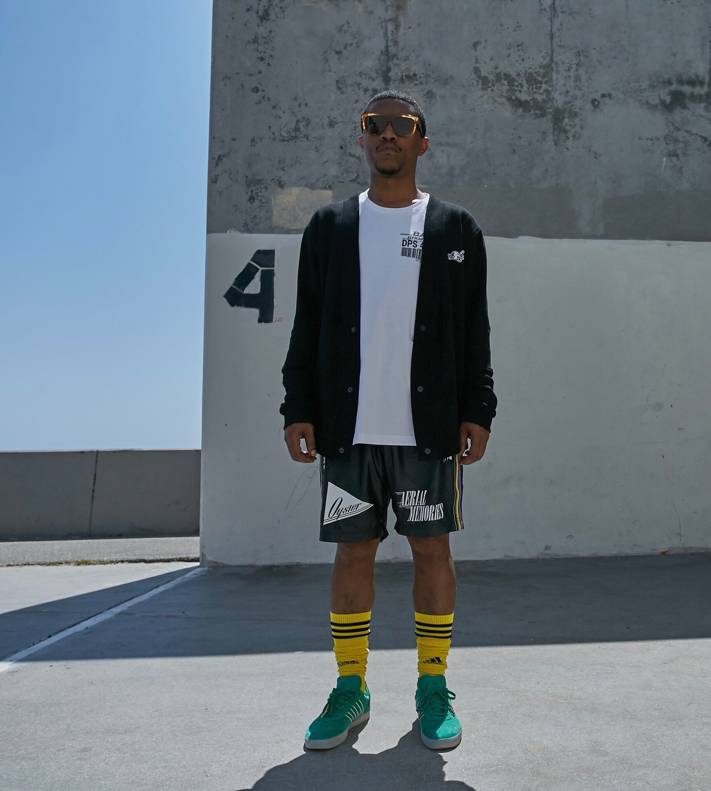 Chenille cardigan (Black/Multi)