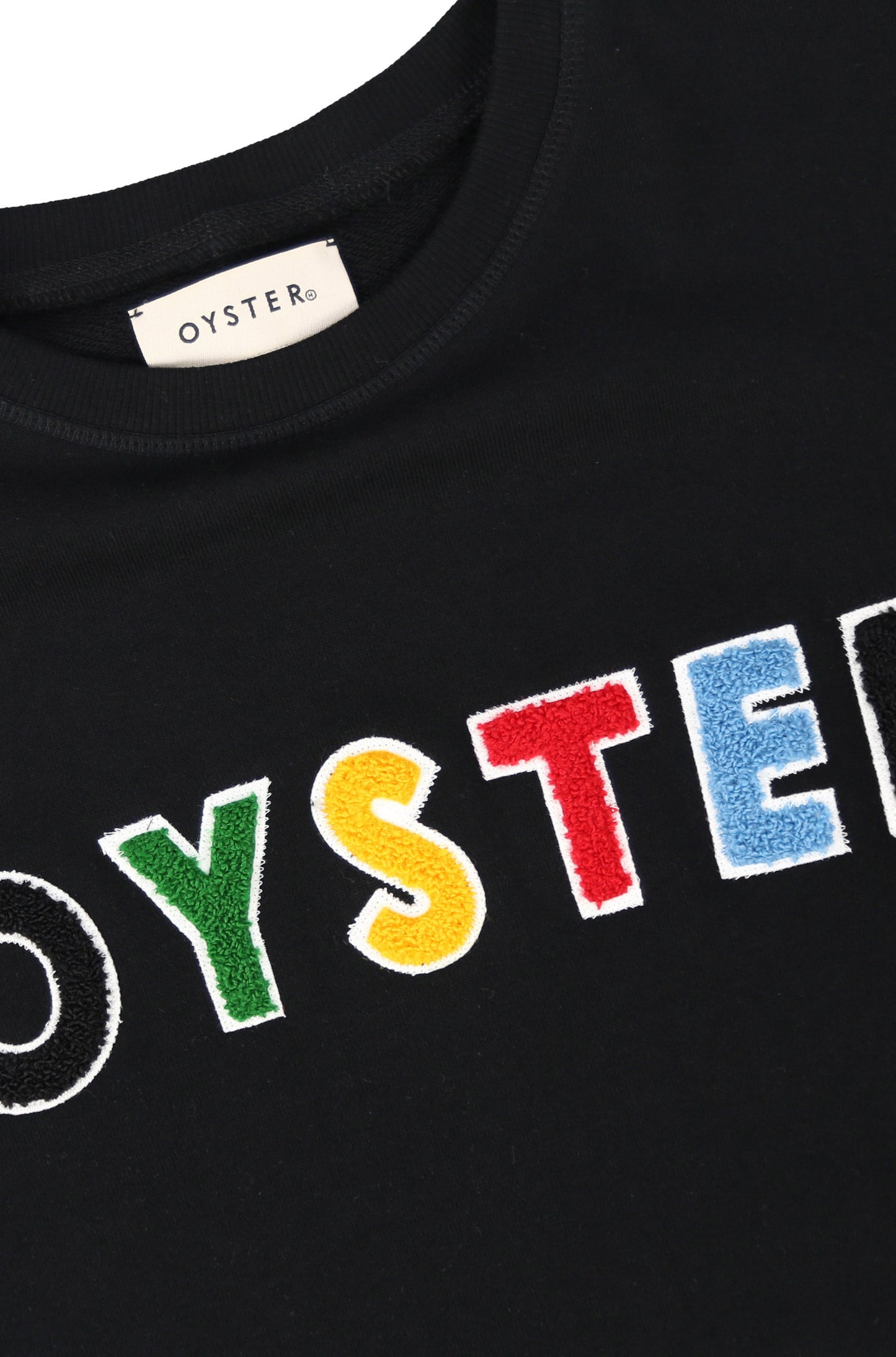 I Oyster  logo chenille crewneck sweatshirt ( black )