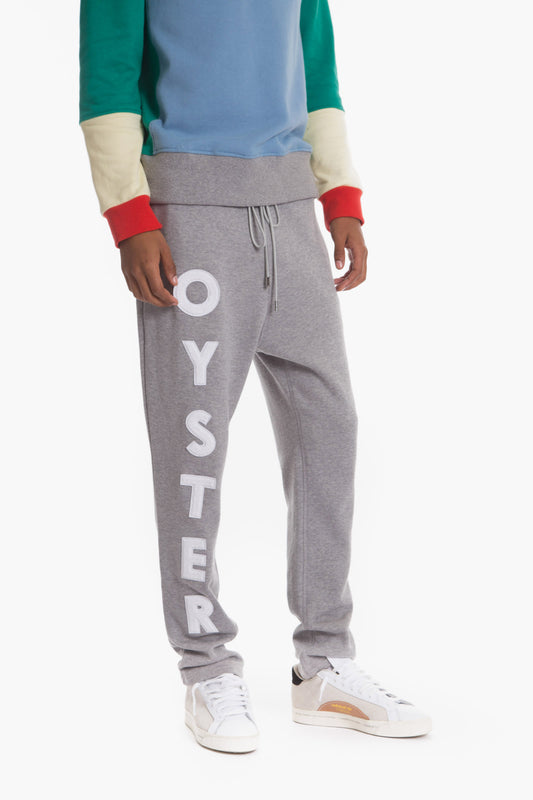 Oyster logo chenille sweatpants (Grey)